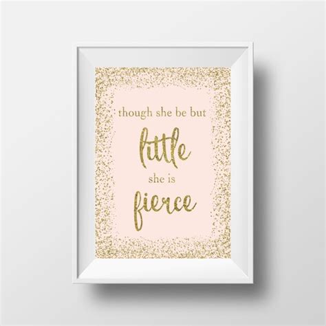 Items Similar To Though She Be But Little She Is Fierce Print Pink And