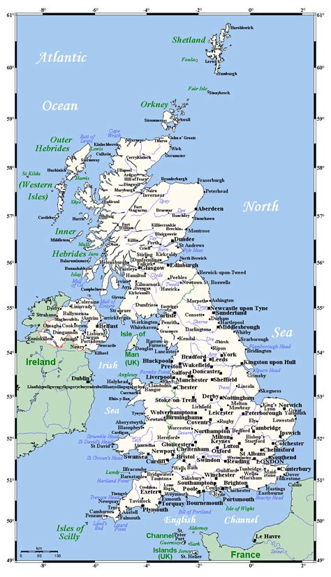 Detailed Map Of United Kingdom With Cities United Kingdom Detailed Map