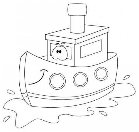 A Cartoon Boat Floating In The Water With A Smiling Face On It S Side