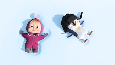 Its Winter Which Means That Masha And Penguin Are Reunited Happy