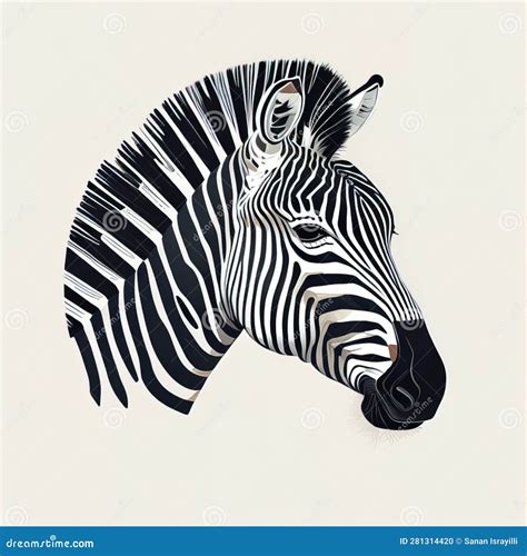 zebra head vector illustration zebra head on white background stock illustration