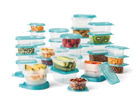 Mainstays 92 Piece Plastic Food Storage Container Set Clear Containers