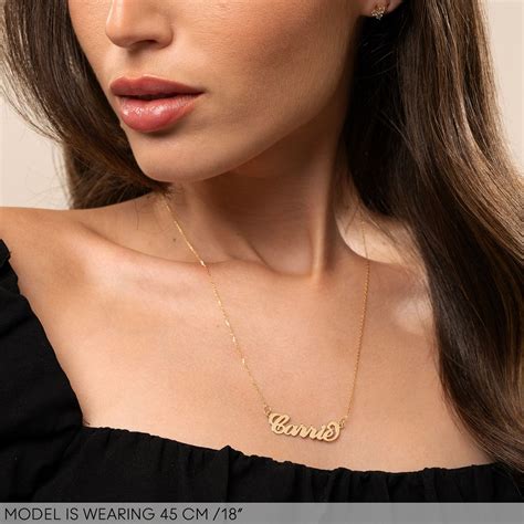 personalized 14k gold carrie name necklace myka