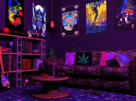 Neon Light Trippy Room Blacklights In The Home In 2019