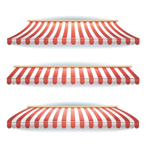 Striped Awnings Set 268074 Vector Art At Vecteezy