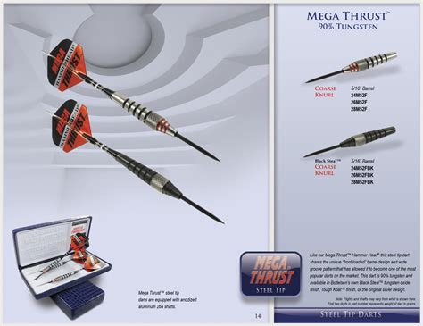 Mega Thrust™ Steel Tip Darts Bottelsen Dart Company