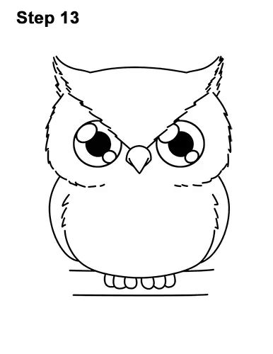 How To Draw An Owl Cartoon Video And Step By Step Pictures