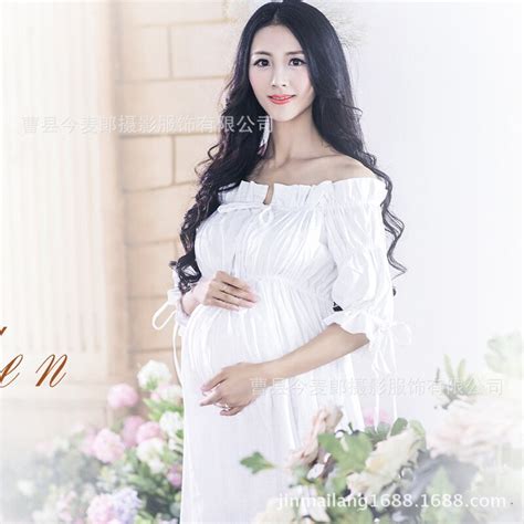 Fashion Royal White Party Maternity Maxi Dress Pregnant Photography Props Pregnancy Maternity