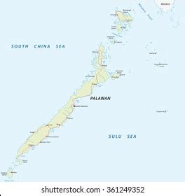 Vector Map West Philippine Island Palawan Stock Vector Royalty Free