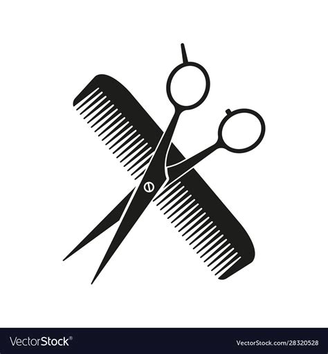 Comb And Scissors Crossed Royalty Free Vector Image
