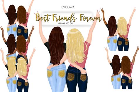Both you and your best friend need to take this quiz. Best Friends Clipart Besties Clipart Friends Clipart BFF (366965) | Illustrations | Design Bundles