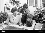 Margarete Speer, wife of Albert Speer, sits with her sons Ernst (right ...