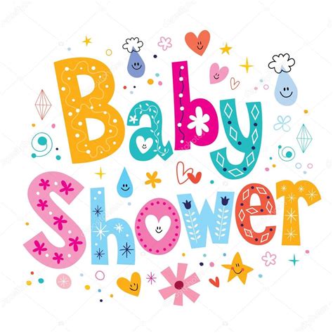 Baby Shower Decorative Type Lettering Design Stock Vector Image By