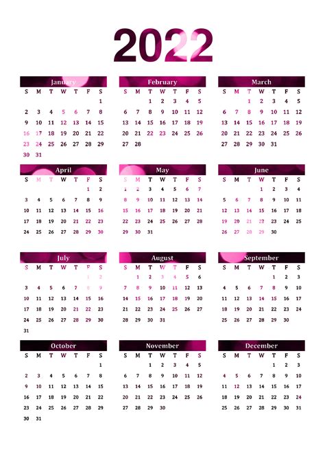 Pink Calendar 2022 Png Image Png All Png All