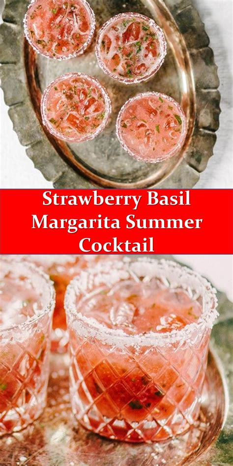 The cindy margurita strawberry and basal / 42 eleg. #Fresh #Strawberry #Basil #Margarita #Summer #Cocktail | Strawberry basil margarita, Recipes