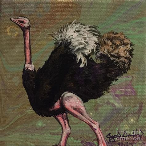 Ostrich Flair Painting By Crystal Dombrosky Fine Art America