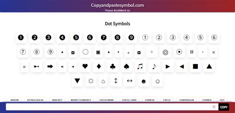 Symbols Copy And Paste — Bullet Points Dot Symbol Copy And Paste