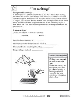 3rd grade science worksheets these are mostly reading passages within the content area. 3rd grade, 4th grade Science Worksheets: Melting vs. dissolving | Science worksheets, Free ...