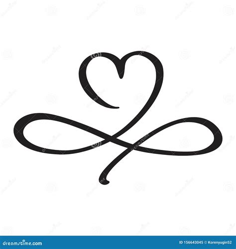 Love Heart In The Sign Of Infinity Sign On Postcard To Valentines Day