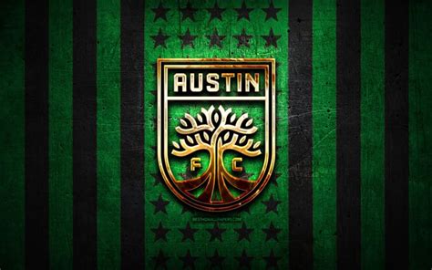 Scarica Sfondi Bandiera Austin Fc Usl Sfondo Green Black Metal