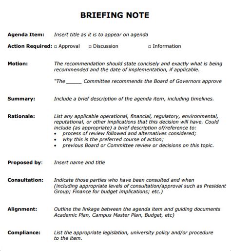 How To Write A Good Briefing Note Board Briefing