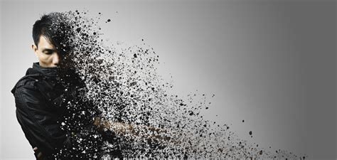 Dispersion Effect Of Asian Man Body Shattering Stock Photo Download