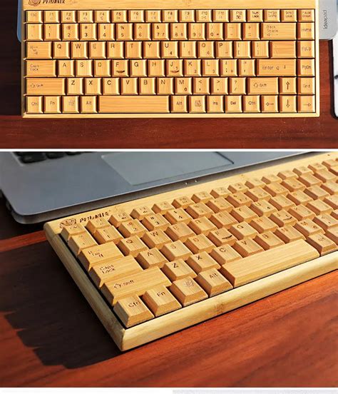 Bamboo Wooden Wireless Keyboard Ultrathin Multimedia Healthy Eco