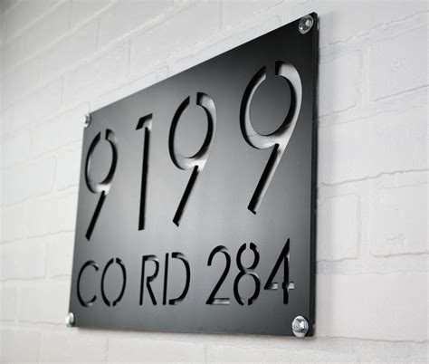 Large Metal Address Plaque With Street Name House Number Plaque Address