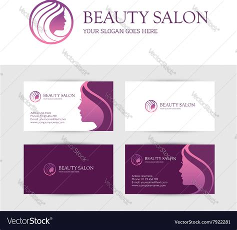 Beauty Salon Business Cards Design Royalty Free Vector Image