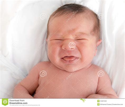 New Born Baby Expressing Anger Stock Image Image Of Healthy Born