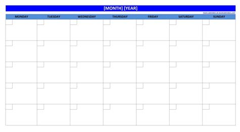 Blank Monthly Calendar No Dates Printable 2024 Calendar Printable