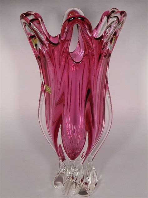 Czech Bohemian Egermann Art Glass Vase Art Glass Vase Glass Art Glass Vase