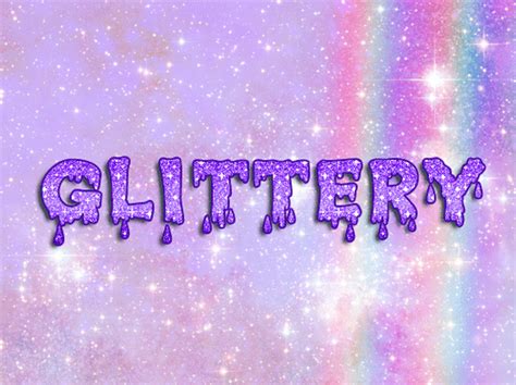 Violet Glittery Sparkle Text 