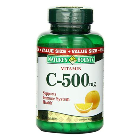 Vitamin C 500 Mg Dietary Supplement Tablets By Natures Bounty 250