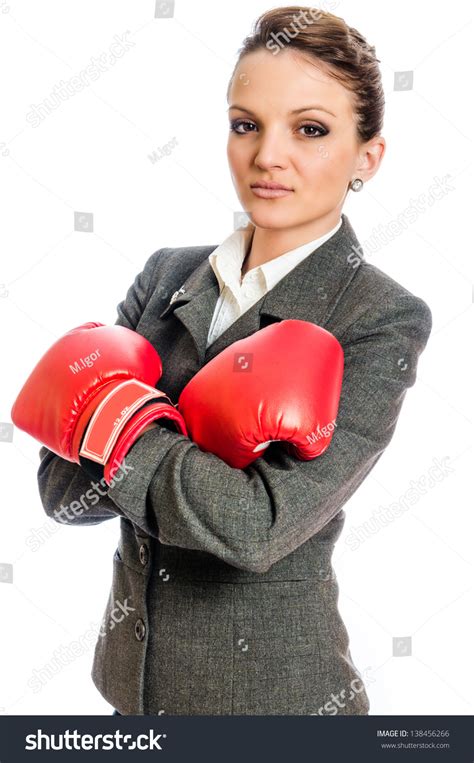 Young Business Woman Ready Fight Confident Stock Photo 138456266