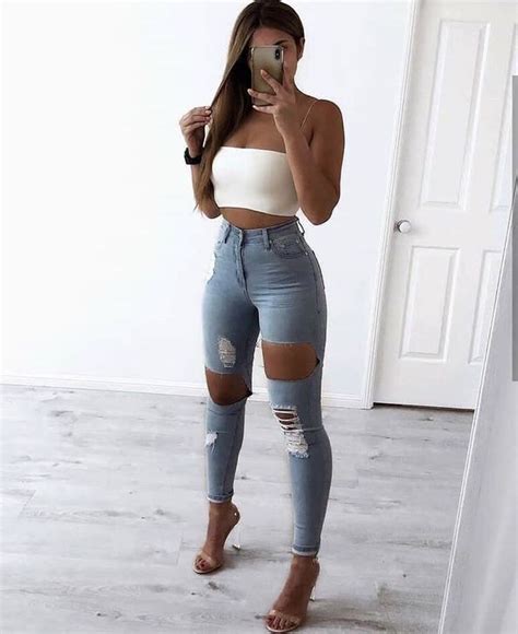 Honey Crush Jeans High Waisted Outfits For Skinny Women Crop Top Denim Skirt Jean Jacket