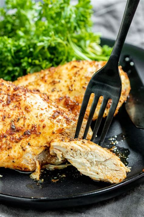 After the first 7 minutes, open the air fryer and flip the chicken on the other side then continue cooking (cook for 3 minutes, depending on the size of the chicken breast used). Air Fryer Chicken Breast | Home. Made. Interest.