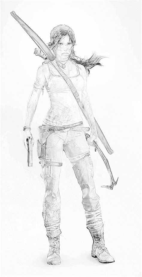 Tomb Raider Lara Croft Pencil Sketch By Mikky100 On Deviantart