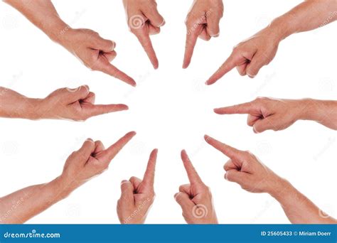 Circle Of Fingers Point To The Center Stock Image 25605433