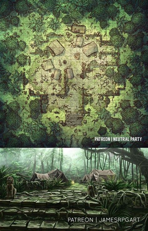 Jungle Camp A Collaboration With James Rpg Art Battlemaps Fantasy