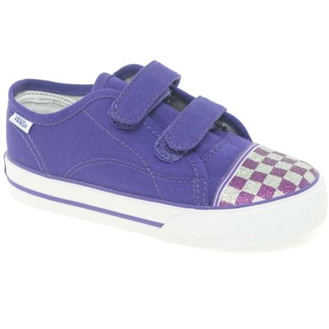 Vans Big School Checkered Girls Velcro Fastening Shoes Canvas From