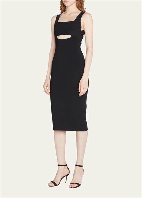 Victoria Beckham Vb Body Cutout Fitted Midi Dress Bergdorf Goodman