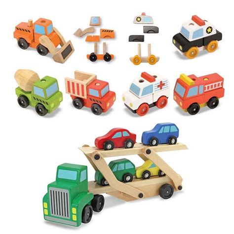 Melissa And Doug Car Carrier Plus Stacking Construction And Emergency