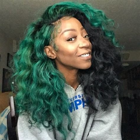 Half Black And Green Hair Tumblr