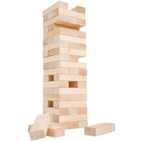 Hey Play Classic Giant Wooden Blocks Tower Stacking Game W350096