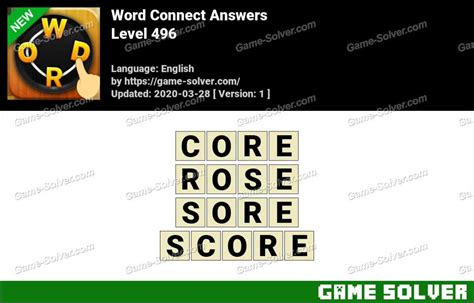 Word Connect By Junwei Zhong Level 496 Answers Game Solver