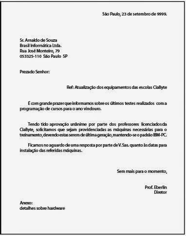 Exemplo De Carta Formal Em Portugues Novo Exemplo
