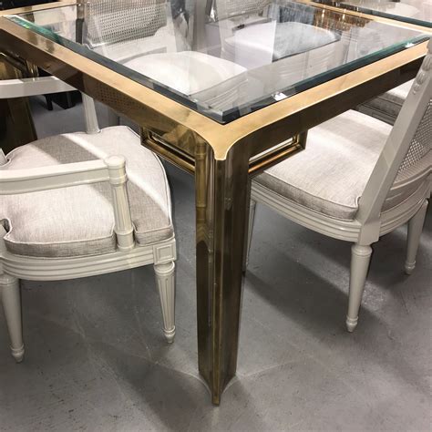 Mastercraft Brass And Glass Dining Table Park Eighth