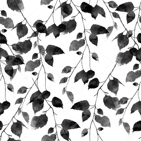 Black And White Branches With Leaves — Free Stock Photo © Chevnenko