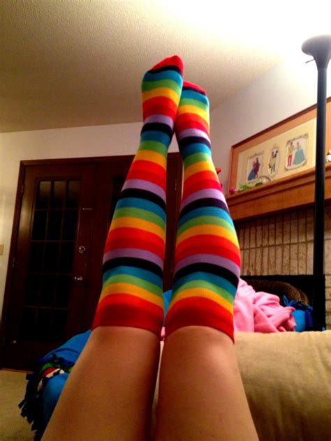 Rainbow Knee Socks Thigh High Socks High Socks Thigh Highs